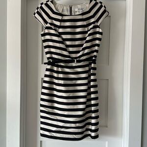 Cream & black Striped dress